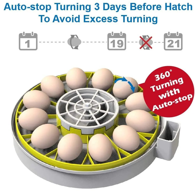 KEBONNIXS Egg Hatching for chickens - 12 Egg Incubator with Humidity Display, Egg Candler, Automatic Egg Turner, for Hatching Chickens