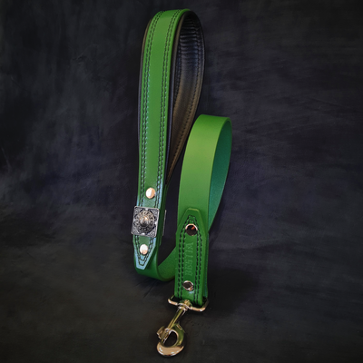 EROS LEASH GREEN - TOP QUALITY - HANDCRAFTED - GENUINE LEATHER