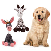 Lots of Fun Cute Pet Squeaky Toy Choices Here On This Listing!  Dog, Donkey & Much More!  All in one listing
Donkey Shape Corduroy Chew Toy For Dog Puppy Squeaker Squeaky Plush Bone Molar Dog Toy Pet Training Dog Accessories