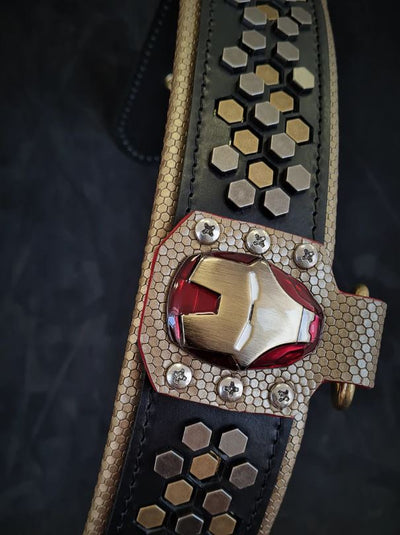 IRON MAN COLLAR - TOUGH AND RUGGED - GENUINE LEATHER - HANDCRAFTED