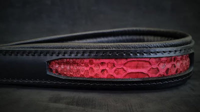 RED DRAGON LEATHER LEASH - TOP QUALITY - HANDCRAFTED - GENUINE LEATHER