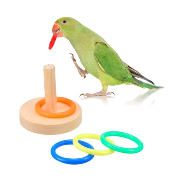 Bird Parrot Training Toys Set Include Wooden Block Puzzle Toy Basketball hoop Stacking Rings Skateboard Nuts and Bolts Toy (5 to 9 pcs option sets)