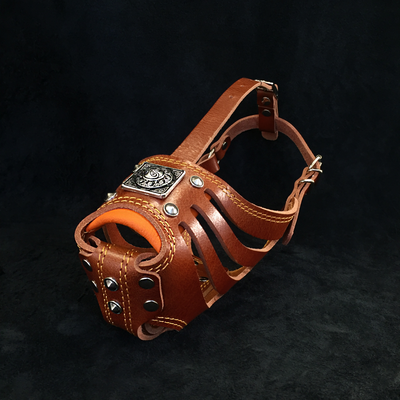 EROS LEATHER BASKET MUZZLE BROWN - TOP QUALITY - HANDCRAFTED - GENUINE LEATHER