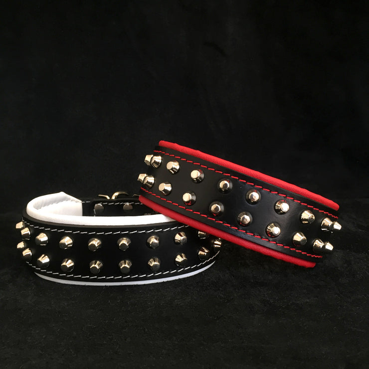 THE ROCKY COLLAR - GENUINE LEATHER - SOFT PADDED - HANDMADE - IMPORTED