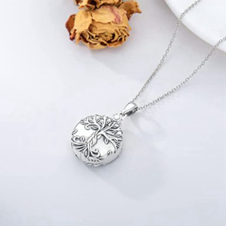Heart Shaped Crystal Tree Urn Necklace Ashes Keepsake Pendant Jewelry Gifts For Women Girls