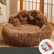 Paw Shaped Dog Bed And Cat Bed, Calm Donut Dog Bed, Warm And Comfortable Soft Dog Round Bed Medium-3XL New