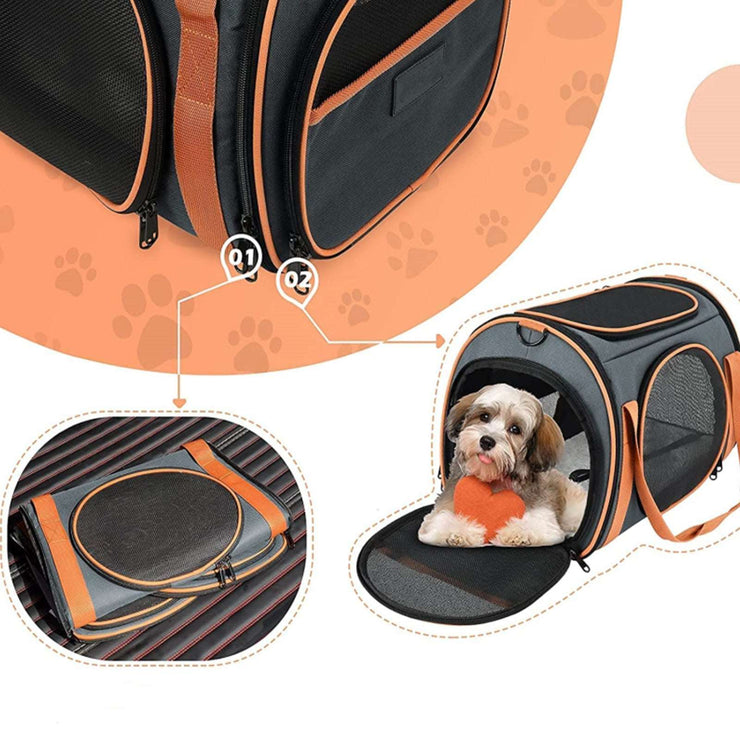 Cat Carrier Dog Arrier With Big Space TSA Airline Approved With Ventilation 5 Mesh Windows 4 Open Doors For Small Medium Cats Dogs Puppies