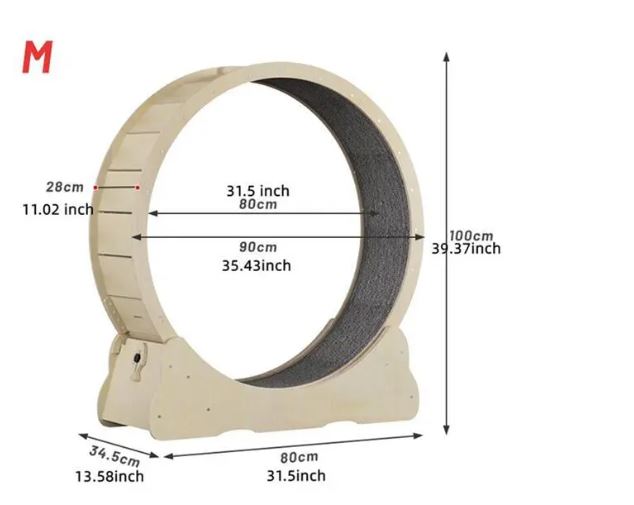 CAT WHEEL TREADMILL PLAY WHEEL WITH SAFETY LATCH MECHANISM WEIGHT LOSS AND DAILY EXERICSE - HIGH QUALITY - SILENT TURNING  SIZE AVAILABLE  SMALL - XXL (JUMBO) - 5 COLORS AVAILABLE  (FREE SHIPMENT) (FIBERBOARD WOOD)