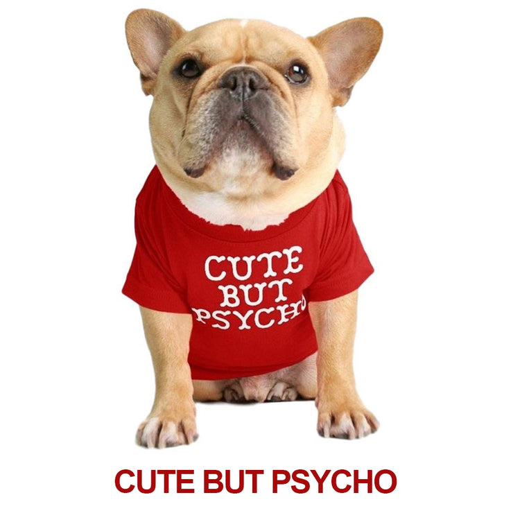 Dog Cotton T-Shirt Quality Breathable Soft Cute Sayings Letters Printed on Shirt for French Bulldog and Small Dogs (Size S - XXL)