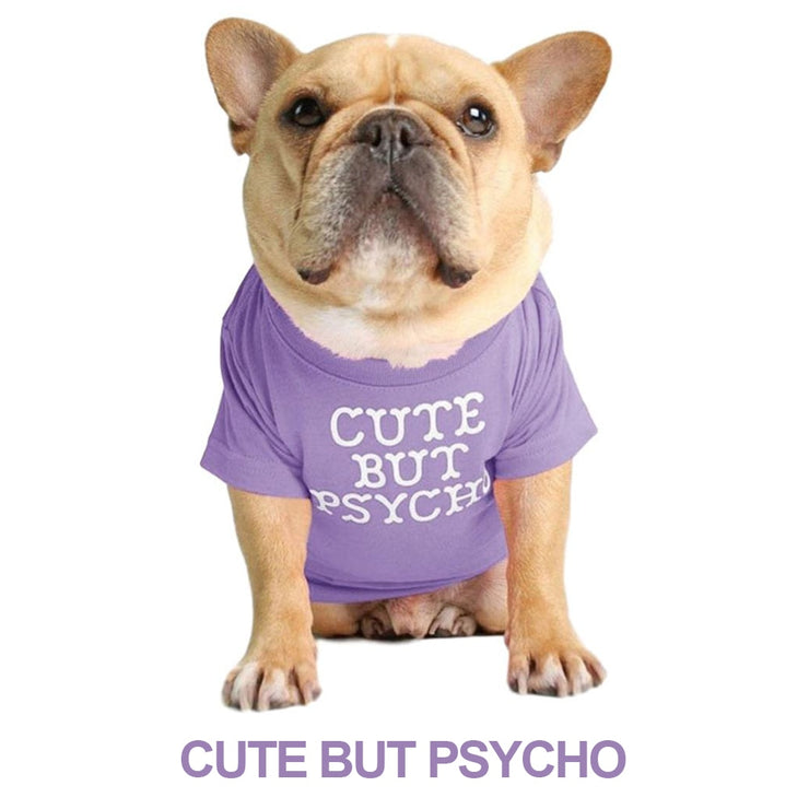 Dog Cotton T-Shirt Quality Breathable Soft Cute Sayings Letters Printed on Shirt for French Bulldog and Small Dogs (Size S - XXL)