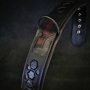 BATMAN LEATHER DOG COLLAR - GENUINE LEATHER - TOP QUALITY - HANDCRAFTED