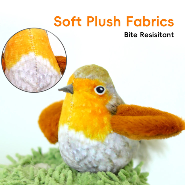 Catnip Bird Simulation Cat Teaser with Feather Soft Plush Fabric Toys for Cats or Kittens