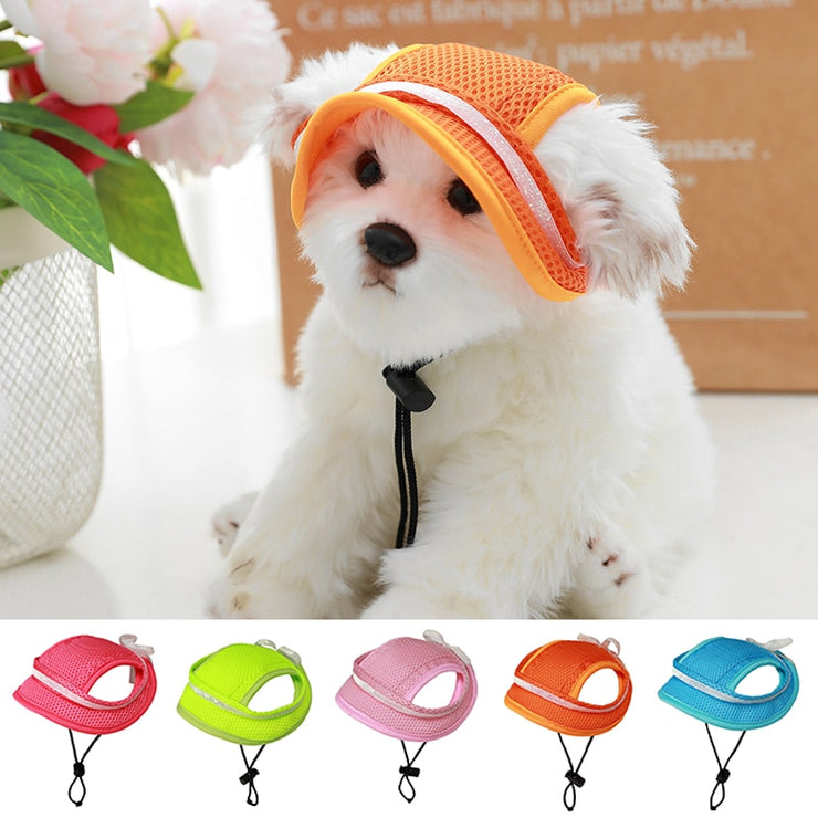 Stylish Pet Dog Hat Sunscreen Baseball Cap for Outdoor Sports Hat With Ear Holes Adjustable Hat   (Sizes S - XL)  (Many Choices of Different Hats Here)