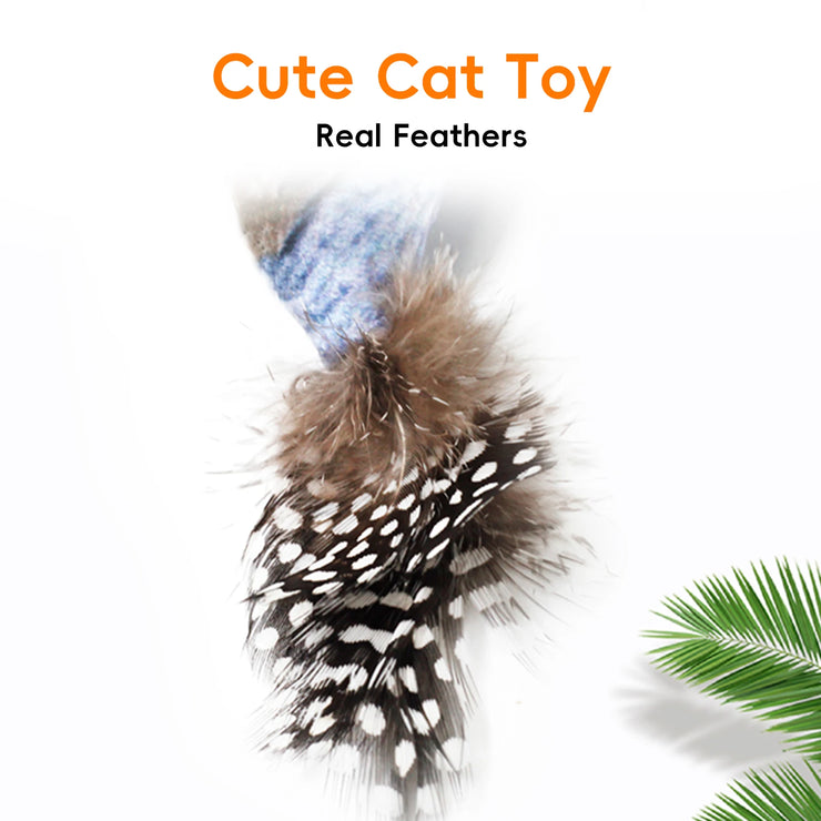 Catnip Bird Simulation Cat Teaser with Feather Soft Plush Fabric Toys for Cats or Kittens