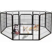 Playpen for Dog or Pet Fence 8 Panels Indoor Outdoor Heavy Duty Portable Foldable Kennel with Removable Food Tray Metal (FREE USA SHIPMENT)