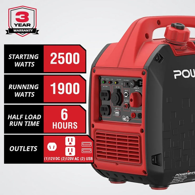 Powered Portable Inverter Generator, Super Quiet for Camping,  Home Emergency Use, Tailgating,  CARB Compliant (PS5020W) -
Free USA Shipment - Fast Shipment