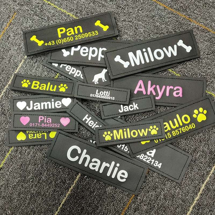 2PCS Custom K9 Dog Harness Collar Label Reflective Stickers for Dog Harness Labels Personalized Your Dog Tag