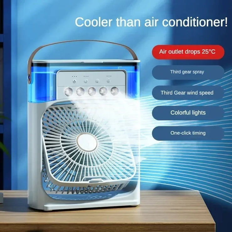 Portable Humidifier,  Fan,  AIr Conditioner  Small Air Cooler Hydrocooling Portable Air Adjustment For Home or Office 3 Speed Fan