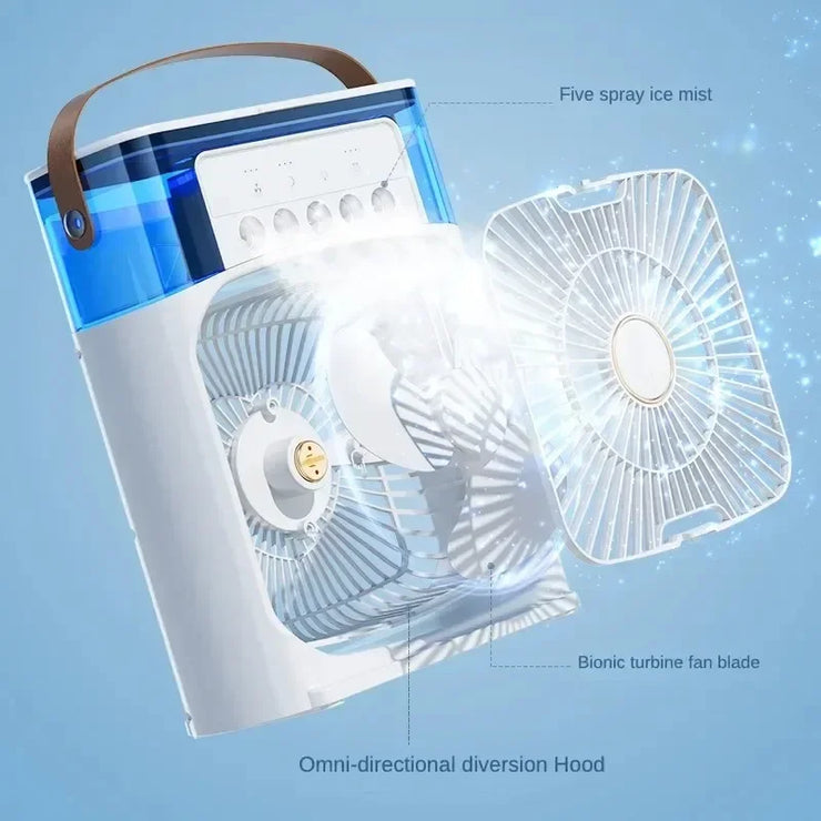 Portable Humidifier,  Fan,  AIr Conditioner  Small Air Cooler Hydrocooling Portable Air Adjustment For Home or Office 3 Speed Fan