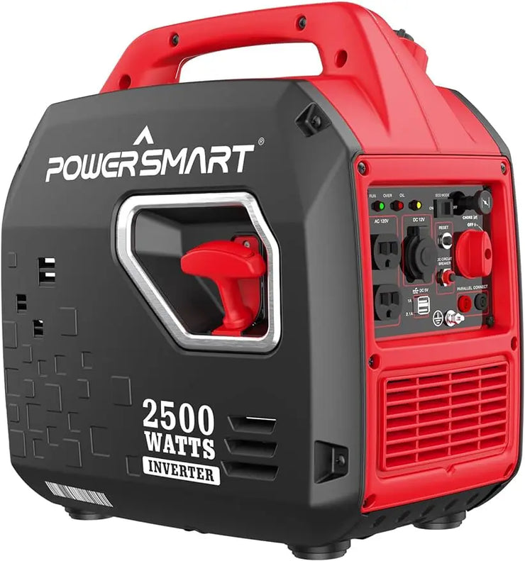 POWERSMART Portable Inverter Generator, 2500W Ultra-Quiet Gas Engine, CARB Compliant, Eco-Mode Feature, Ultra Lightweight