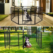 Playpen for Dog or Pet Fence 8 Panels Indoor Outdoor Heavy Duty Portable Foldable Kennel with Removable Food Tray Metal (FREE USA SHIPMENT)