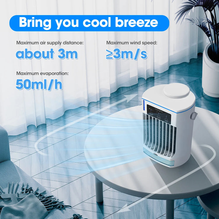 Portable Mini Humidifier Purifier Desktop Cooling Fan Mist Air Conditioner For Summer Office Home USB Charge - USA Shipment