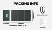 POWERWIN PWS33 Foldable Solar Panel, IP65 Water Resist, Soft 33W ETFE 3 output ports for Fast Charge Mobile Devices PD20W -  Free USA Shipment