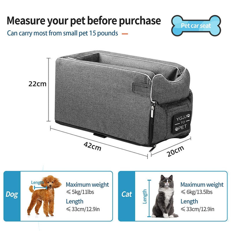 Portable Booster Travel Dog or Cat Bed Seat for Central Control Car Safety Pet Transport Carrier and Protector For Small Dogs  (Many to Choose from in this Listing)