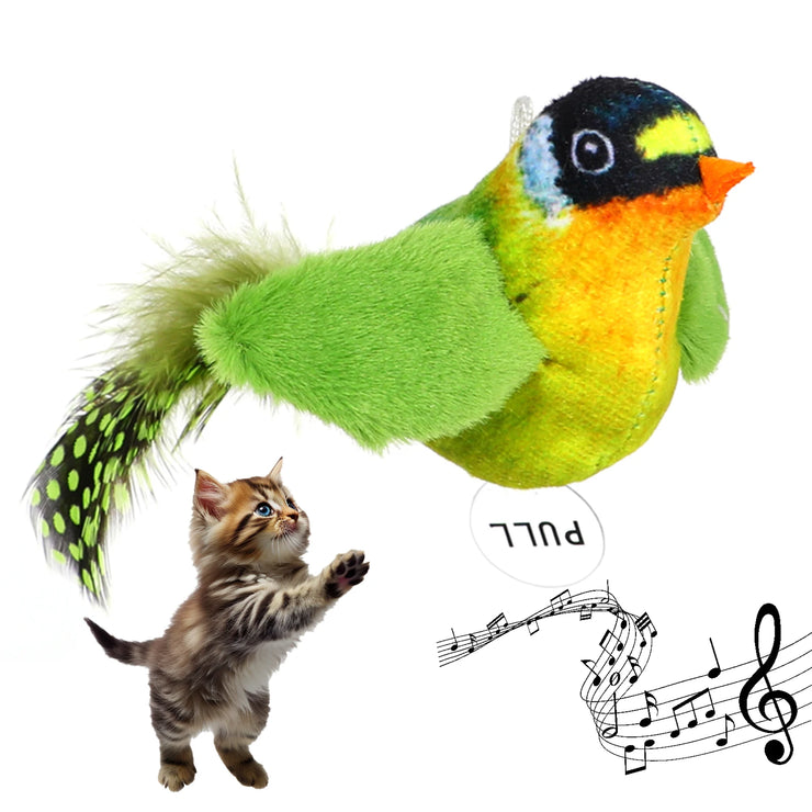 Catnip Bird Simulation Cat Teaser with Feather Soft Plush Fabric Toys for Cats or Kittens