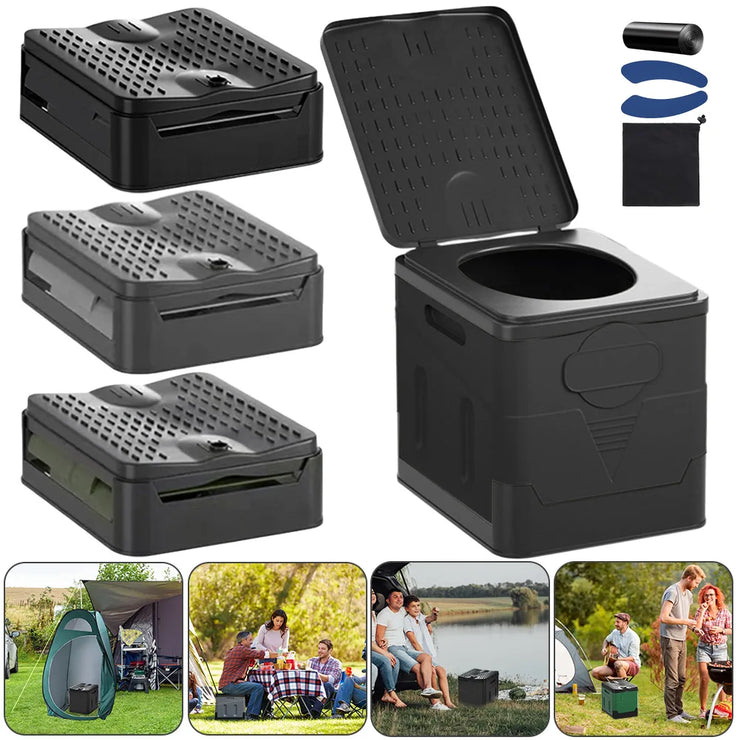 PORTABLE FOLDING TOILET  for Camping Travel Folding Car Emergency Toilet with Cover Seat Toilet Reusable Toilet for Adults Kids