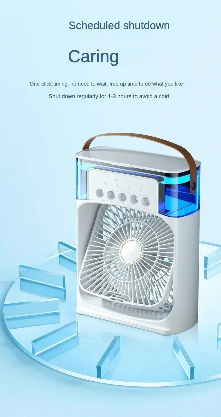 Portable Humidifier,  Fan,  AIr Conditioner  Small Air Cooler Hydrocooling Portable Air Adjustment For Home or Office 3 Speed Fan