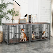 Multi 4 Door Dog Crate Furniture Heavy Duty Dog Kennels, End Side Table, Wooden Dog House for Small Medium Large Dog Chew-Resistant - Free USA Shipment!