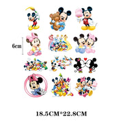 12 Pcs/Lot Heat Transfer Thermo Adhesive Disney Iron On Patches For Children's Clothing Fusible Christmas Stickers and Christmas Disney Patches