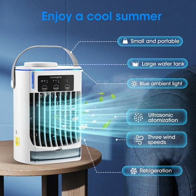 Portable Mini Humidifier Purifier Desktop Cooling Fan Mist Air Conditioner For Summer Office Home USB Charge - USA Shipment