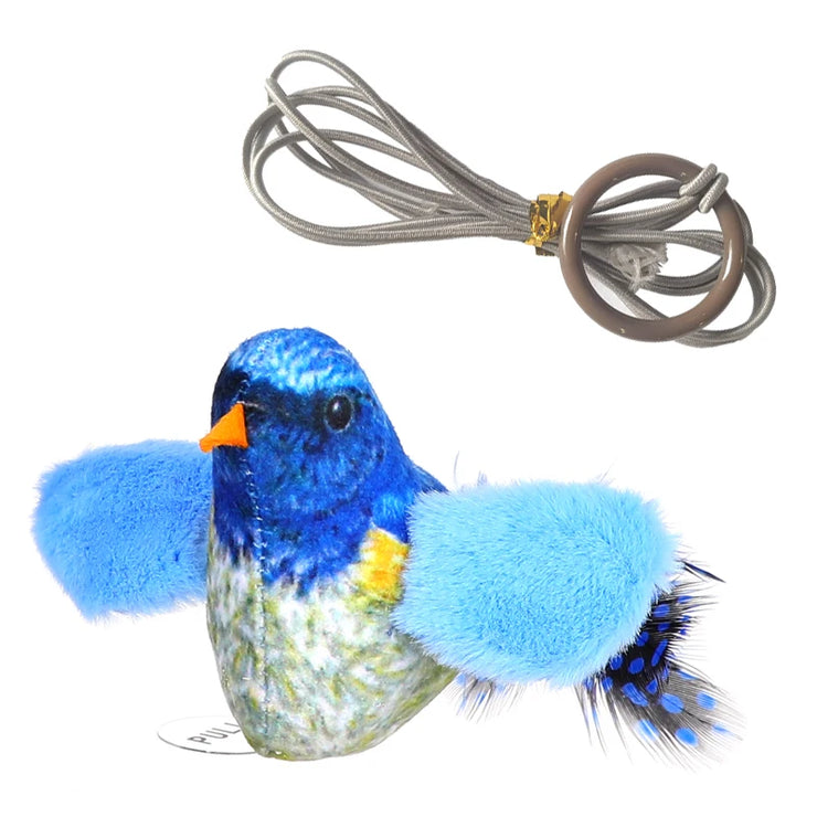 Catnip Bird Simulation Cat Teaser with Feather Soft Plush Fabric Toys for Cats or Kittens