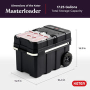 Masterloader Resin Rolling Tool Box with Locking System and Removable Bins – Perfect Organization and Storage Chest