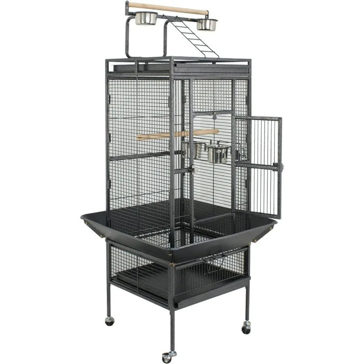 Large Bird Cage with Play Area on Top Parrot Cockatiel 61 Inches Parakeet, Conure, Macaw Cockatoo Cage W/Stand  Free USA Shipment