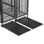 Heavy Duty Dog Crate and kennel  52 Inch Extra Large Pet Raised Metal Cage with Removable Divider - Doggy Kennel Training cage
