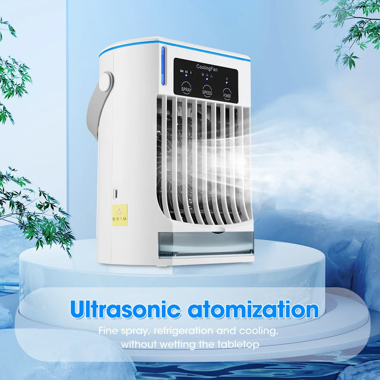 Portable Mini Humidifier Purifier Desktop Cooling Fan Mist Air Conditioner For Summer Office Home USB Charge - USA Shipment