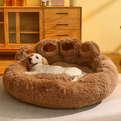 Paw Shaped Dog Bed And Cat Bed, Calm Donut Dog Bed, Warm And Comfortable Soft Dog Round Bed Medium-3XL New