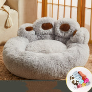 Paw Shaped Dog Bed And Cat Bed, Calm Donut Dog Bed, Warm And Comfortable Soft Dog Round Bed Medium-3XL New