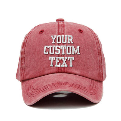 Embroidery Washed Baseball Hat - Custom Text Wholesale in Bulk