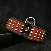 STAR LEATHER DOG COLLAR - GENIUNE SOFT PADDED LEATHER - HANDCRAFTED - IMPORTED