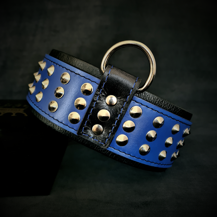 STAR LEATHER DOG COLLAR - GENIUNE SOFT PADDED LEATHER - HANDCRAFTED - IMPORTED