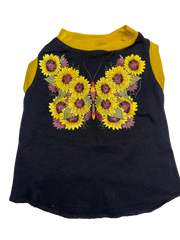 Upcycled Dog Tank - M "Sunflower Wings"