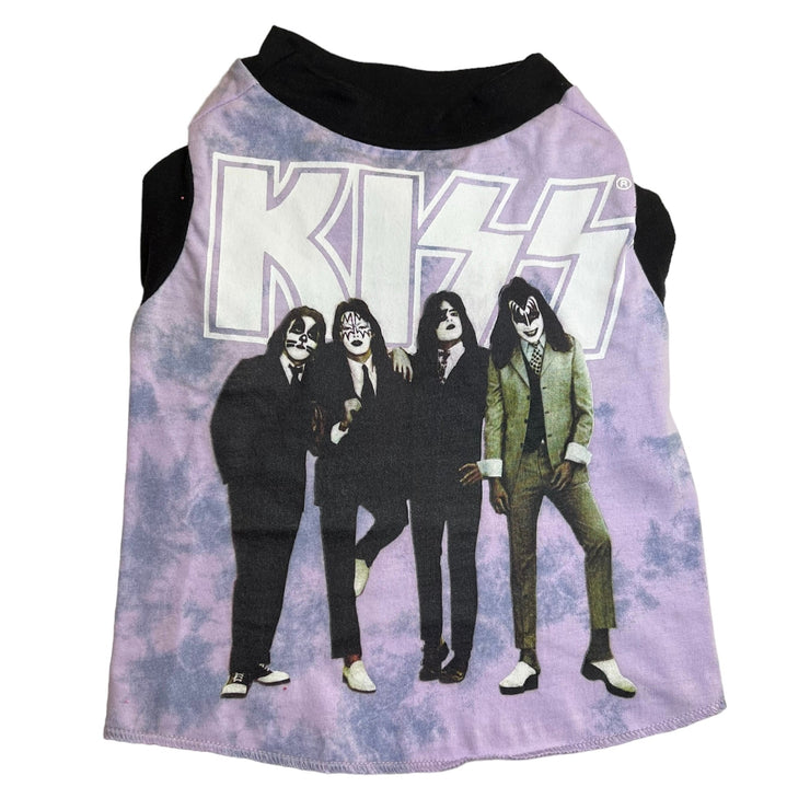 Upcycled Dog Tank - M "KISS PURP/BLK"