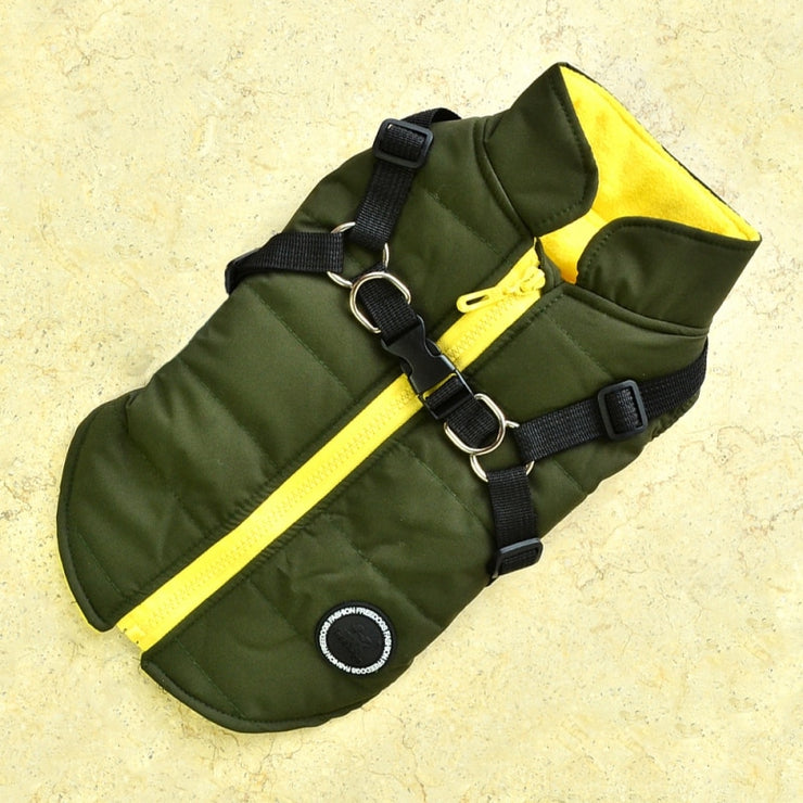 Pet Dog Winter Zipper Jacket With Buckle Waterproof Coat XS - 7XL Large