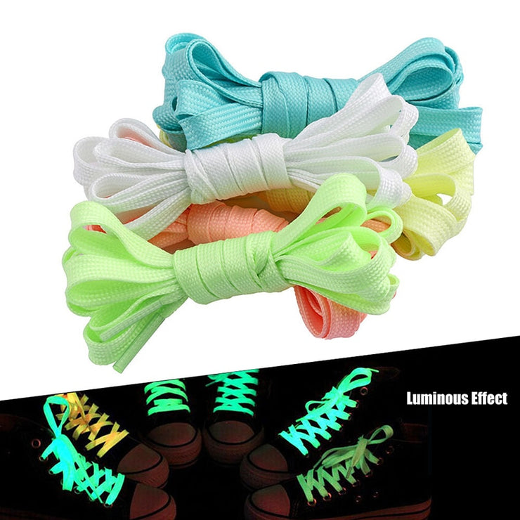 1 Pair Luminous Glow in the Dark Shoelaces for Kids or Adults Walking at Night or Early Morning or at Camp for Safety and for Fun