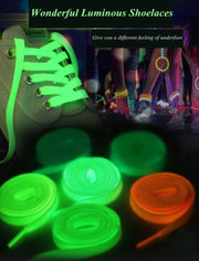 1 Pair Luminous Glow in the Dark Shoelaces for Kids or Adults Walking at Night or Early Morning or at Camp for Safety and for Fun