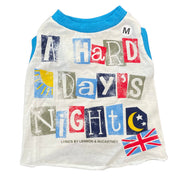 Upcycled Dog Tank - M "HARD DAY'S NIGHT"